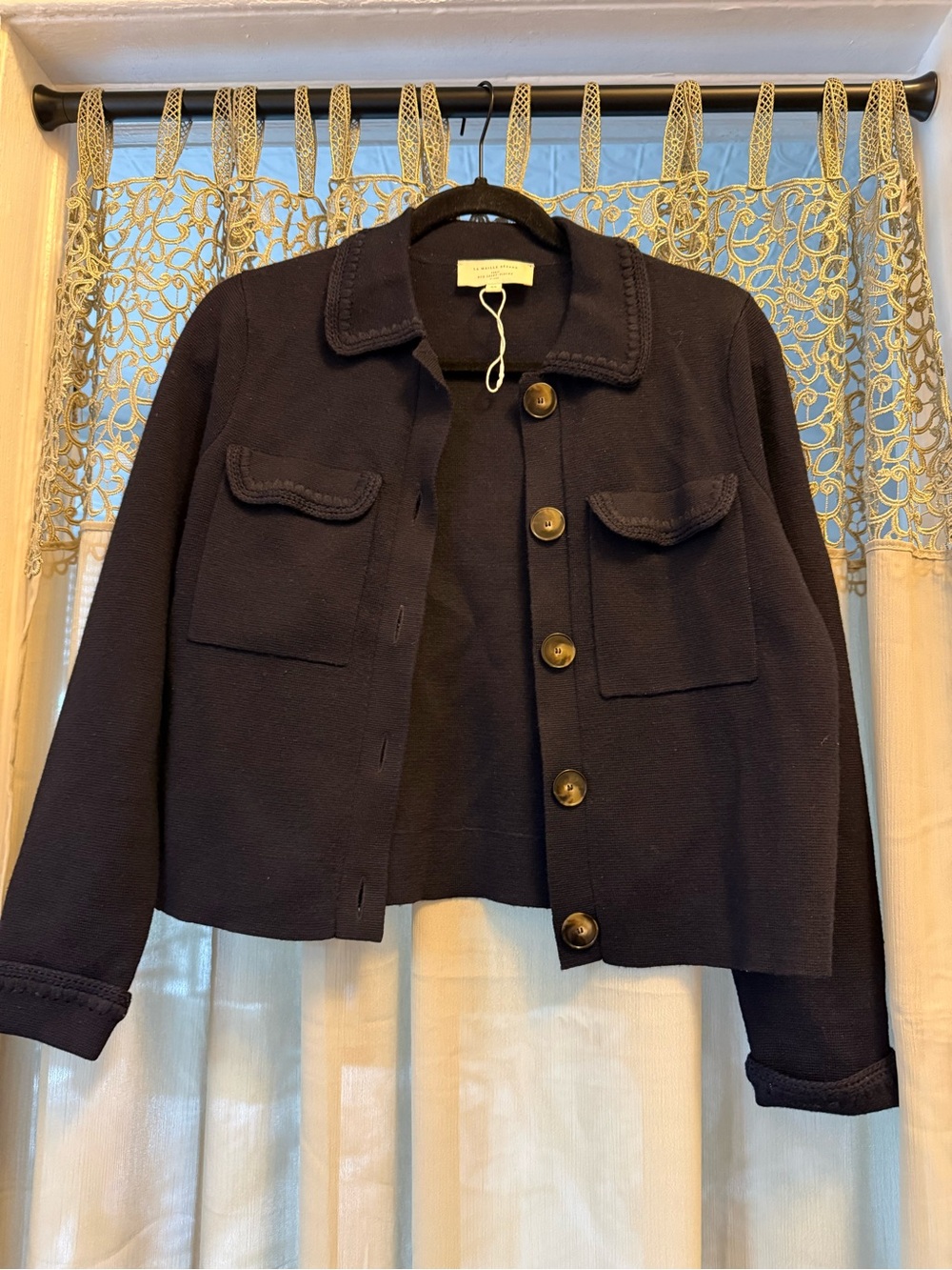 Sezane Betty Cardigan - Navy - Picture 2 of 5